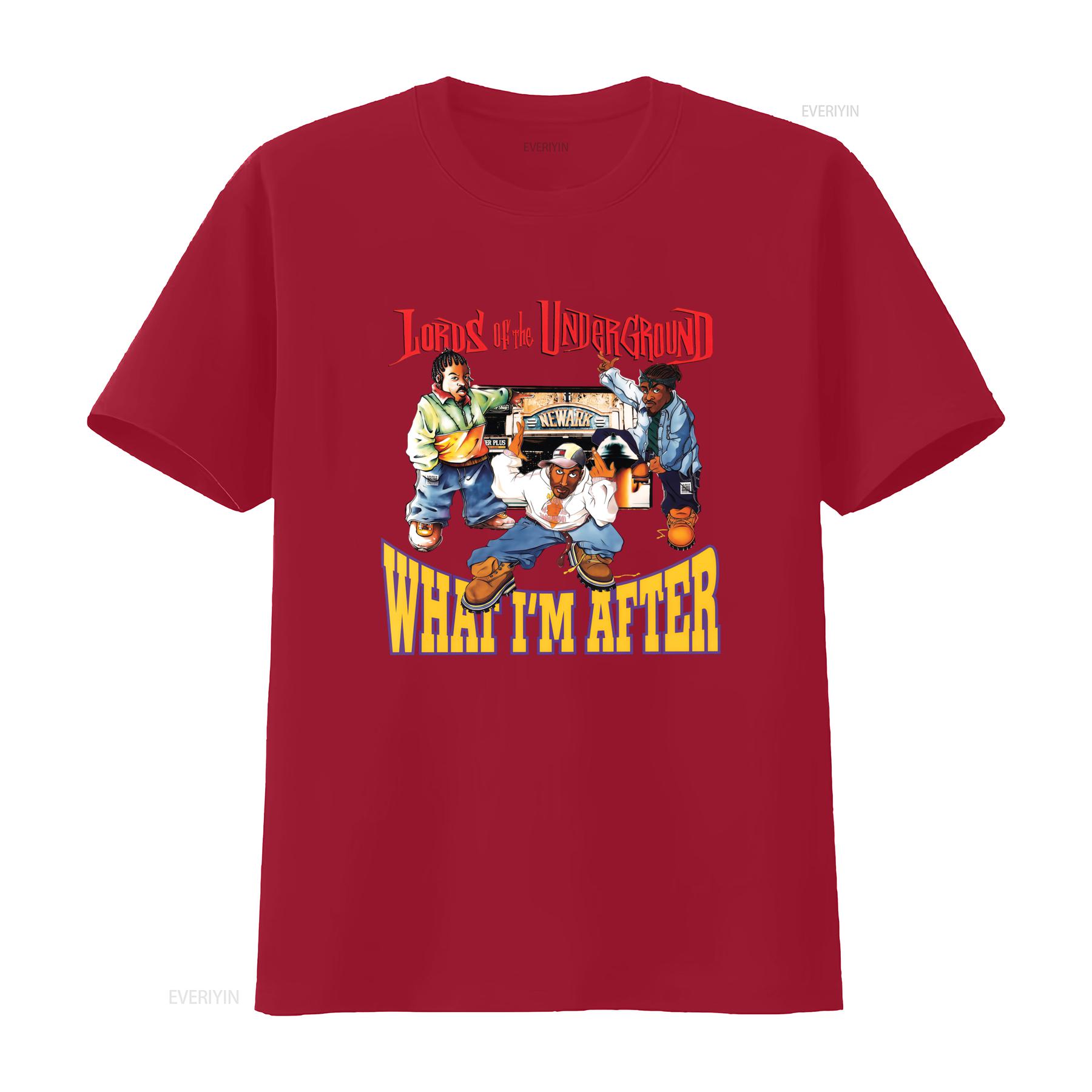 

Lords Of The Underground What IM After Rap Hip Hop T Shirt Cool Streetwear Design for Men Available in All Sizes vintage S