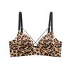 Leopard Print Wire-Free Push-Up Bra with Anti-Sagging Side Support