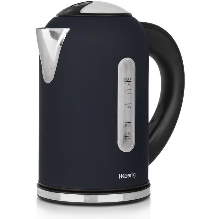 Bouilloire Programmable - HKOENIG - BOE56 - 1,7L - 2200 W - Température Réglable - Ecran LCD - Bleu Nuit Mat Et Acier Inoxydable