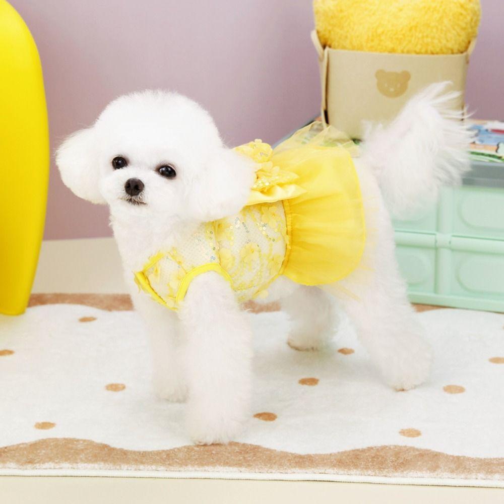 Sweet Dog Dress Cute Pet Clothes Cat Apparel Summer Pet Princess Skirt  Chihuahua Poodle