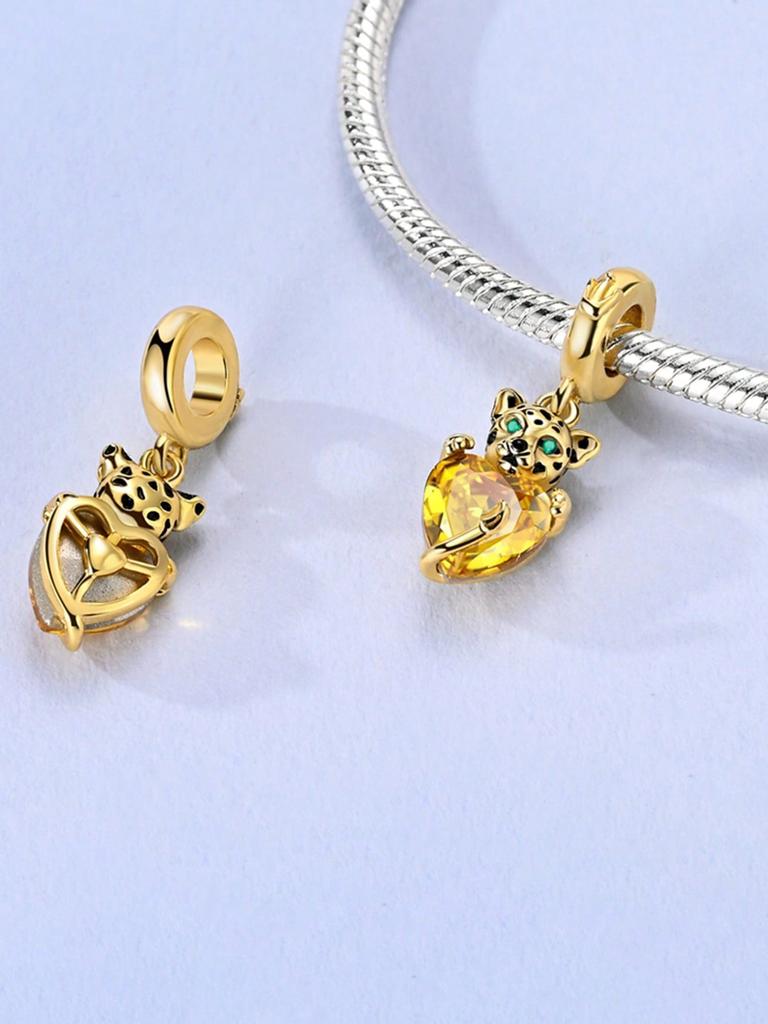 Charms Plata Cute Leopard Little Fox Panda Beads Copper Plated Fit Copperoriginal Bracelet For Jewelry Making Diy Charm