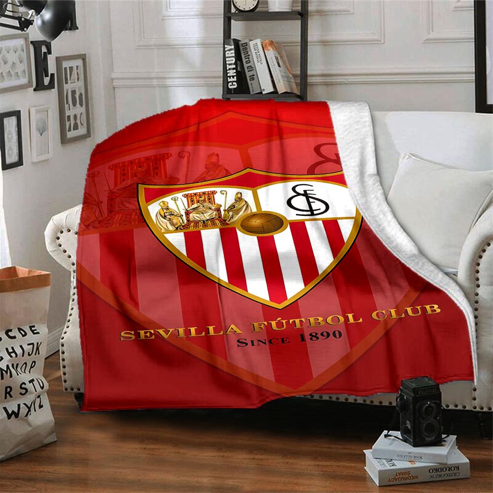 1pc Blanket - Seville Logo Print Design,Lightweight Blanket for Sofa,Bed- Soft &Warm,Gift for All Seasons