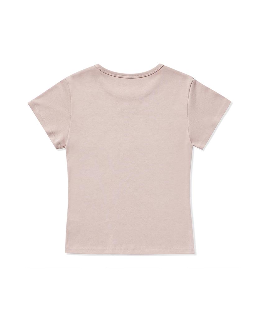 BETWEEN A AND B Mini Flower Embroidery T-Shirt [Pink]