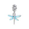 Copper Metal Blue Series Dragonfly Butterfly Bird Pansy Flower Pendant Bead Component Charm Bead Component Compatible With 4MM hole diameter Bracelet