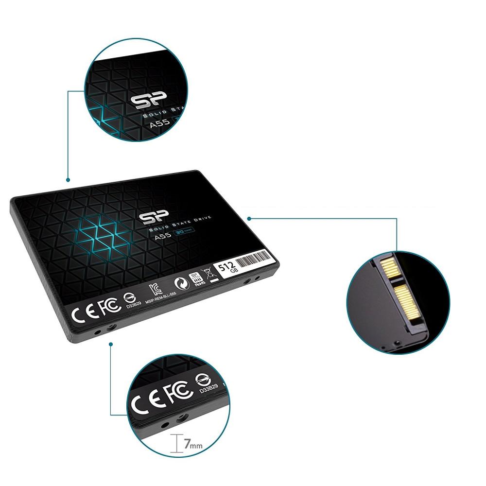 SSD Silicon Power A55 512 GB 2,5" SATA3 3D NAND 7 mm
