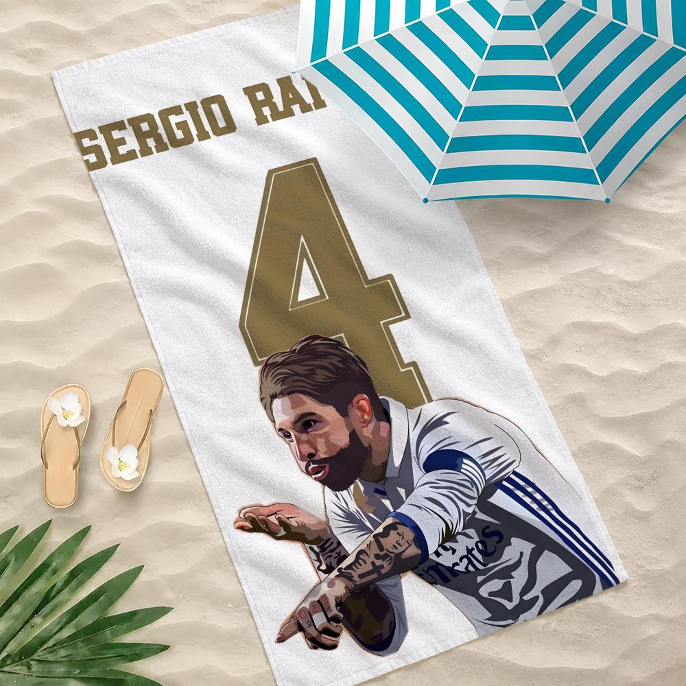 Football Player Sergio Ramos Towel Towel Beach Towel Oversized Quick Dry Towel Absorbent Soft Swim BeachTowels for Men Women