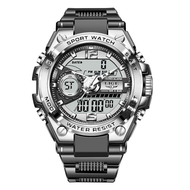 Men Military Watch Digital 50m Waterproof Wristwatch LED Quartz Clock Sport Watch Male Big Watches Men Relogios Masculino
