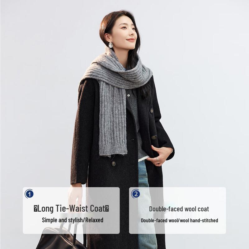 HSTYLE Premium Double-Faced Wool Belted Coat