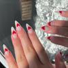 Milky White Pearl Heart Wearable Removable False Nails