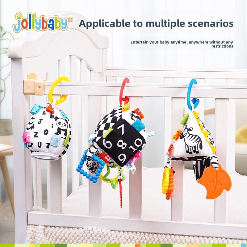 Infant Black White Geometric Toy With Teether And Visual Stimuli For Early Learning