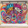Stile Bohémien Colorato Hippie Bus Tema Sfondo per Compleanno Pace E Amore Decorazioni per Feste Stampa Tie Dye Sfondo in Vinile Regali