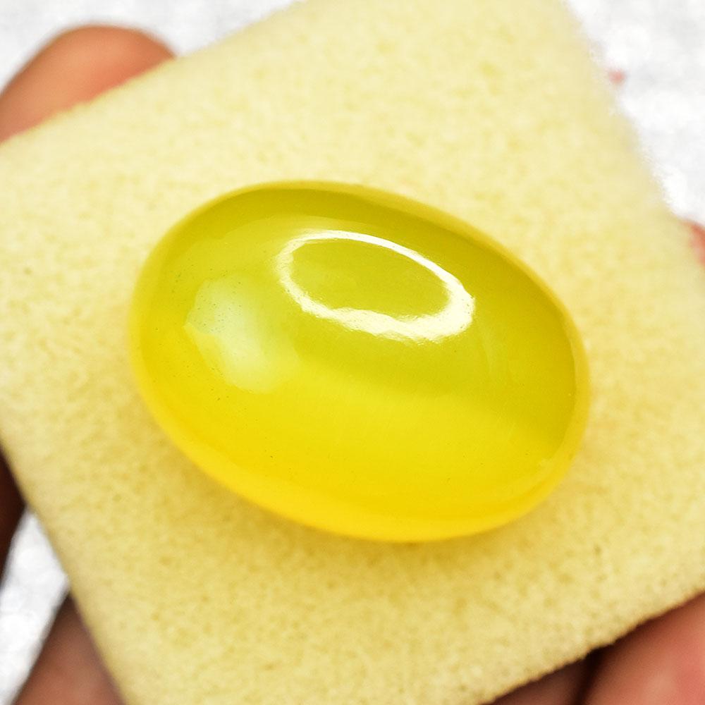 99.10 Ct NATURAL Yellow Cat’s Eye   Cabochon Cut Loose GEMSTONE
