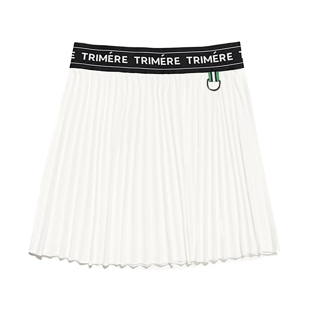 Trimer Wrinkle Pleated Elastic Skirt White