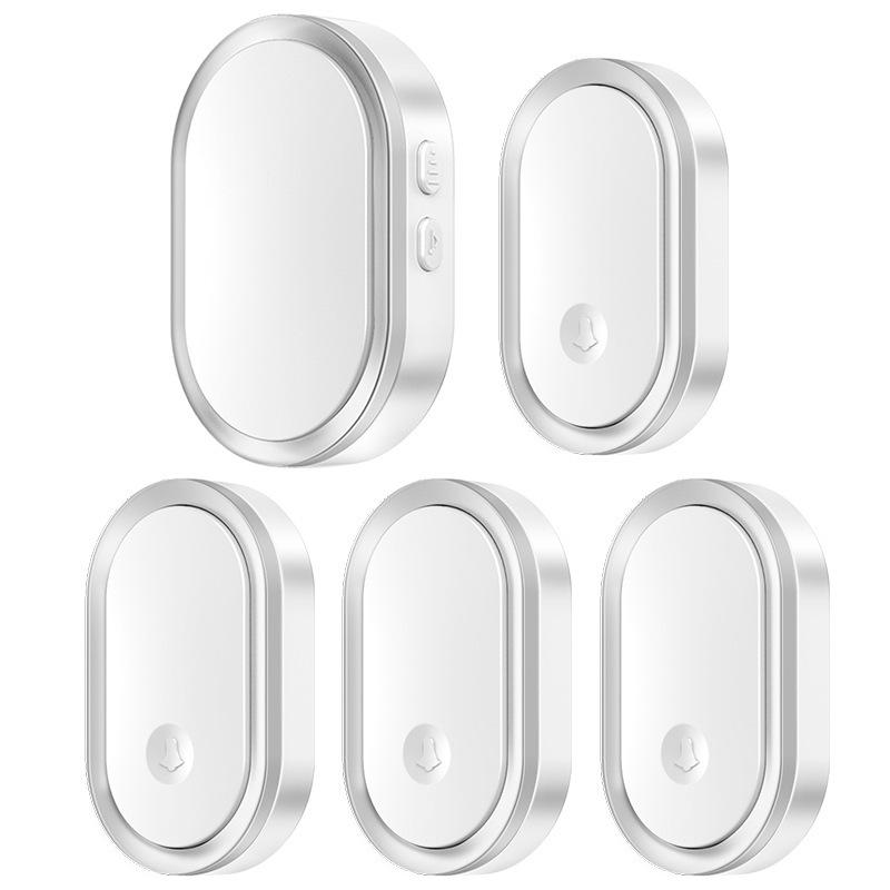 Smart Electronic Long-Range Waterproof Wireless Doorbell with 4-in-1 Remote Control серебряный