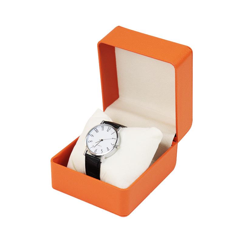 In Stock High-Grade PU Leather Watch Box with Round Corner Flip-Top for Mechanical Watches