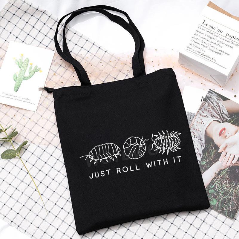 Insect Printed Casual Shoulder Bag Daily Versatile Large Capacity Canvas Bag 2025 New