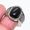Natural Black Onyx Gemstone 925 Sterling Silver Jewelry Ring Size 9.5 RR-438
