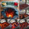 Riesiger 3D-Vulkan-Magma-Teppich, feuriger Lava-inspirierter Teppich für Schlafzimmer, Wohnzimmer, rutschfeste Fußmatte, Kinderzimmer-Spielzimmer-Fußmatte