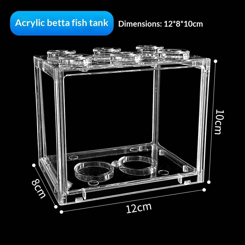 Mini Aquarium Acrylic Stackable Fish Tank Pet Box Transparent Reptile Breeding Container Home Decor Desktop Use