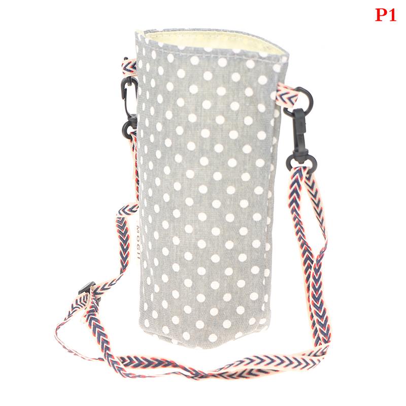 Fashion Cup Storage Bag Cotton Linen Cup Cover Canvas Water Cup Bag Portable Shoulder Bottle Cover Bag Tea Cup Holders