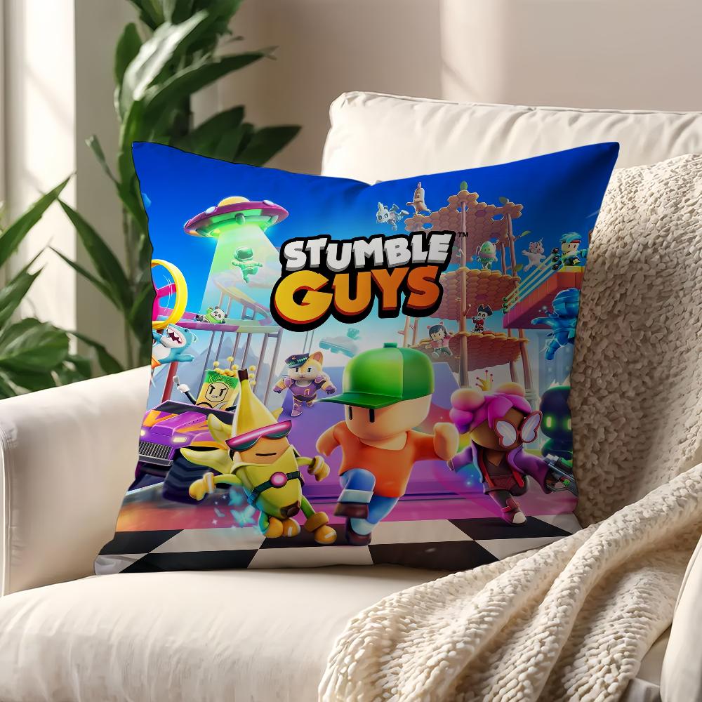

Game S-Stumble G-Guys Cute cushion cover Pillow Sofa Printing Decoration Room Home Office Coffee Shop Car Nordic Simplicity 22x22Inch