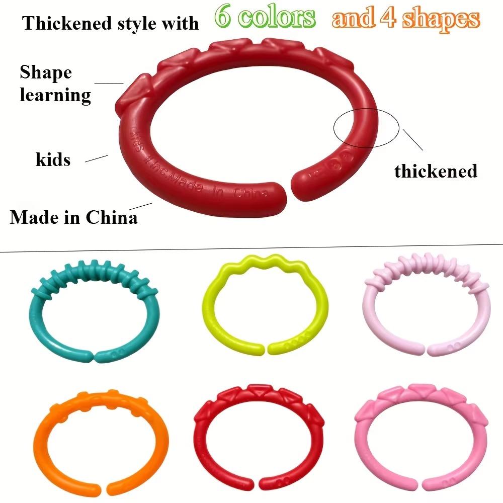10PCS Smooth Surface Rainbow Hanging Ring Stroller Attachment Babies And Toddlers Stroller