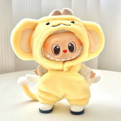For 17cm Labubu Doll Clothes Fashion Clothes Overalls Doll Clothes Color Match Head Cover Dolls Accessories Cute Decoration Little Clothes