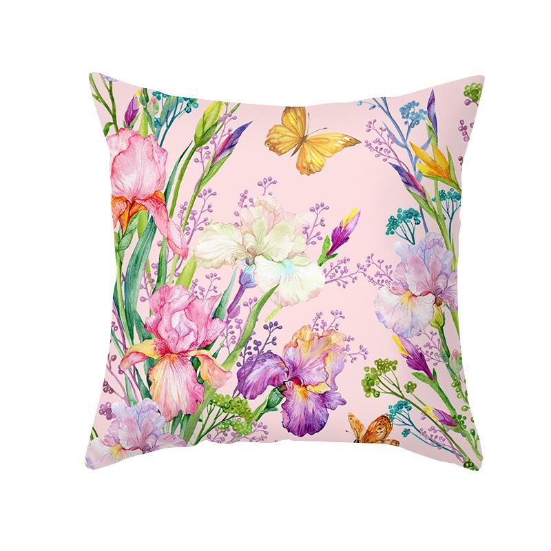 Colorful Butterfly Series Sofa Pillow Cover Nordic Peach Skin Print Office Cushion Pillow Cover Home