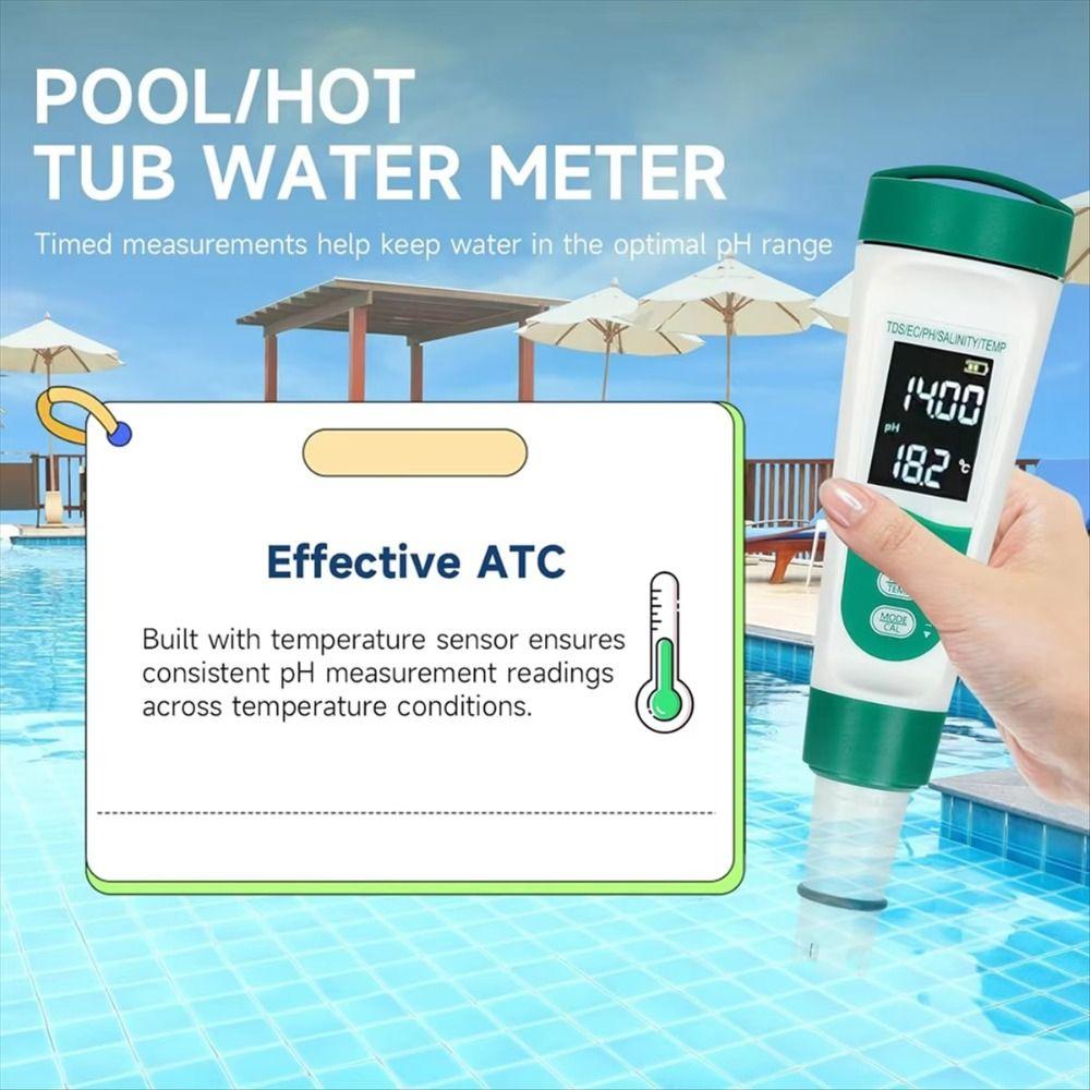 LCD Digital Display Water Quality Tester Multifunction Digital PH Meter Salt Tester  Aquarium