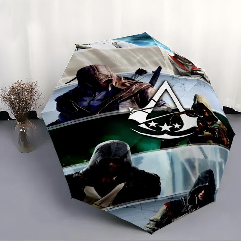 1pc Assassin's Creed Umbrella, Sun Protection, And UV Shielding. It Has Eight Sturdy Ribs for Outdoor Use And Perfect As a Holiday Gift