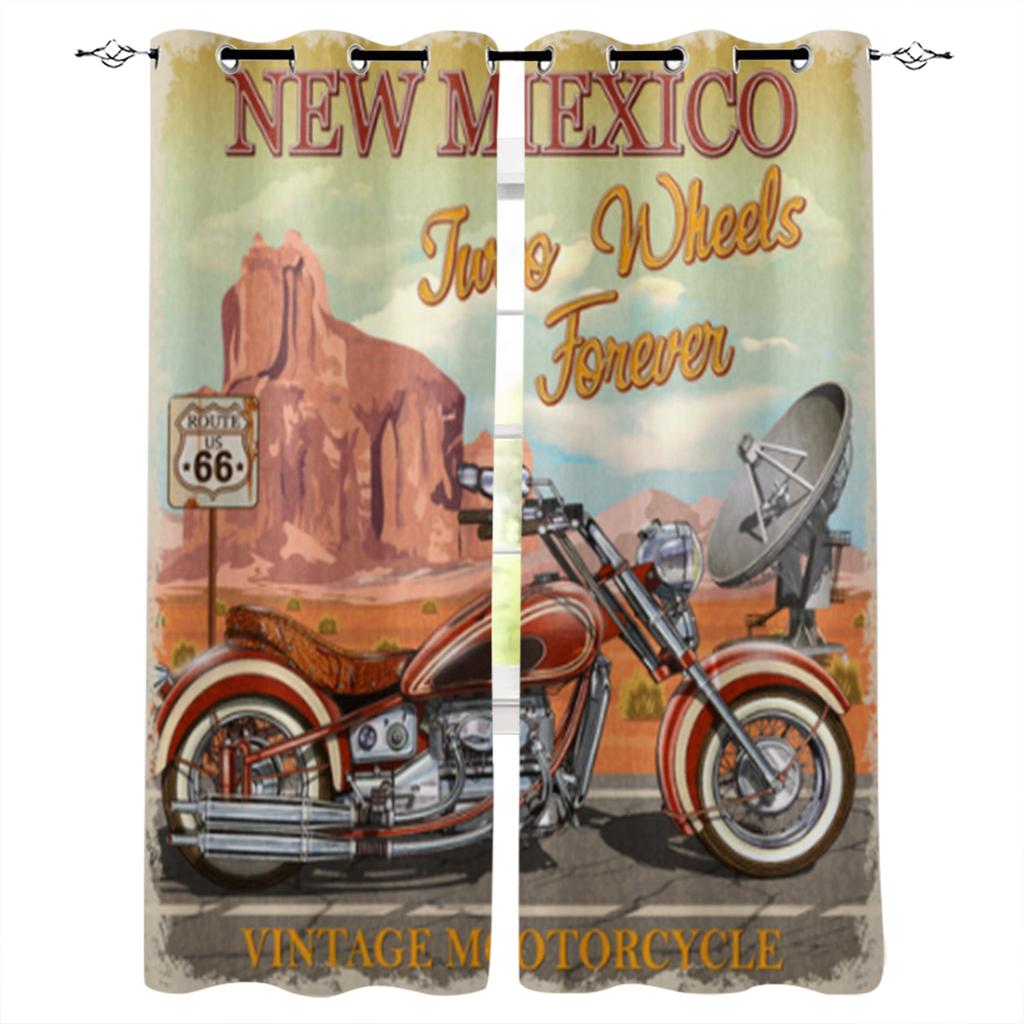 Bedroom Kitchen Curtain Vintage Classic Antique Car Retro Window Curtains for Living Room Decorative Items