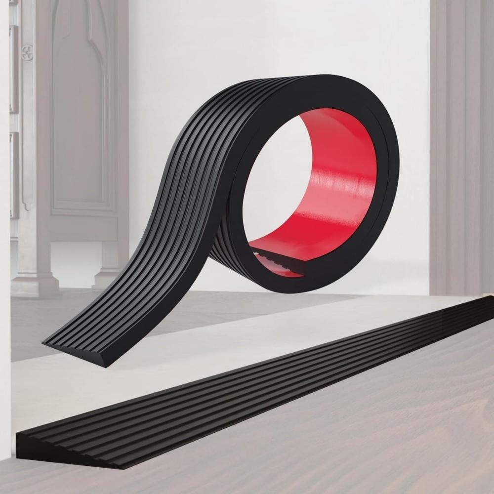 1pc0.9mX5cm/7.5cm Self-Adhesive Ramp Mat Multi-Purpose Floor Transition Strip Easy Install Non-Slip Doorway Threshold Ram Home
