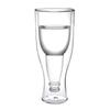 Manual Blown Transparent Glass Juice Cup, Irregular Creative Double-layer Beer Red Wine Glass 350ml