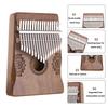 uxcell 17-Key Thumb Piano, Deep Brown Mini Portable Finger Piano, Solid Koa Wood with Floral Pattern, Handrail, Tuning Hammer, and Music Learning