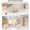 Hair Claw Holder with 16 Removable Hooks Round Base Easy Installation Store Hair Accessories Jewelry Holder