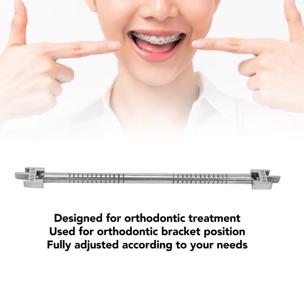 Dental Bracket Gauge Locator Stainless Steel Easy Adjust Orthodontic Bracket Positioner