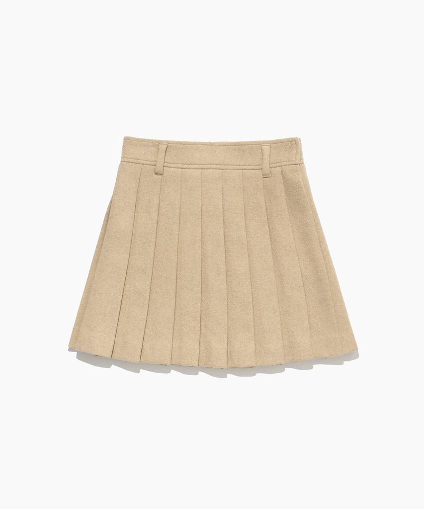 Tudument Tailored Wool Mini Skirt Beige