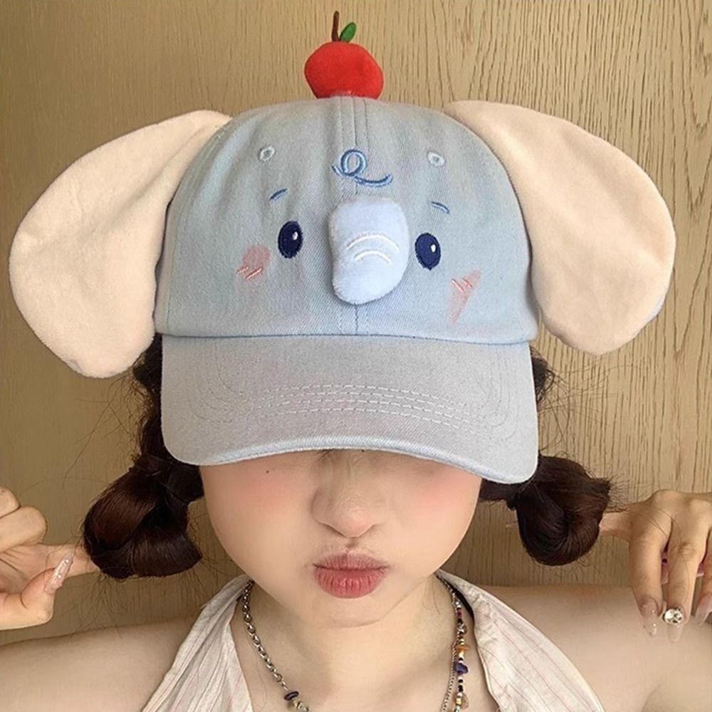 Cute Elephant Peaked Cap Y2k Sun Hat Fashion Baseball Cap  Women