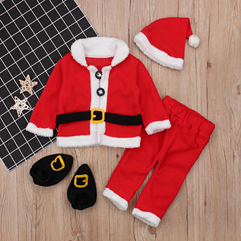Children s Christmas Costume Set: Long Sleeve Coat & Old Person Cosplay Outfit Size 100