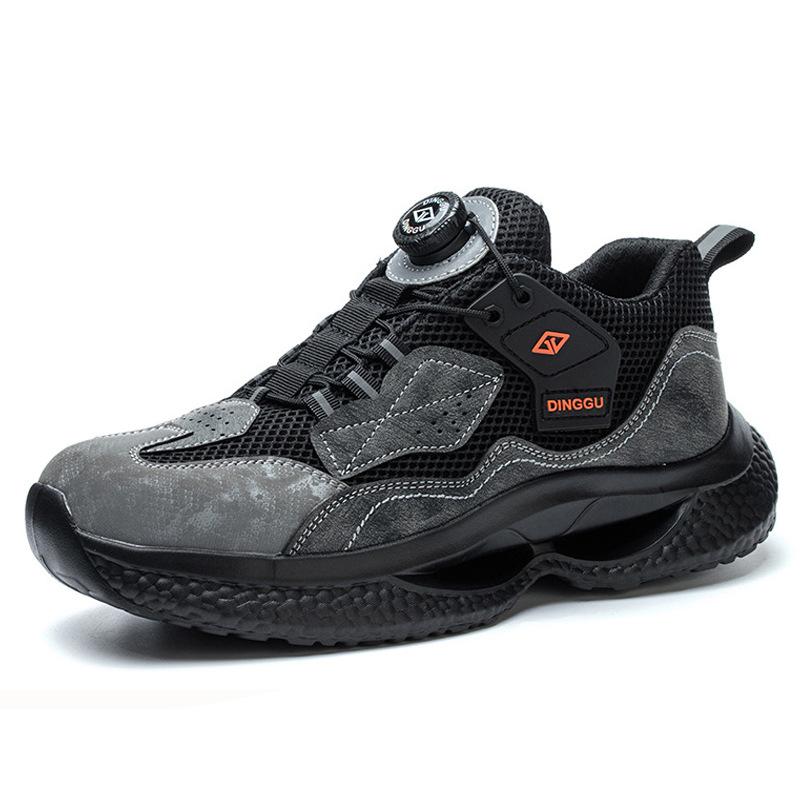 

Men Waterproof Boots NYWOOH Rotating Buttons Safety Shoes Male Work Anti smash Steel Toe Boot puncture Labor High Quality Material for Durability 45