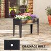 Raised Planter, Metal Raised Garden Bed on Legs with Drainage Hole and Foot Covers, Black