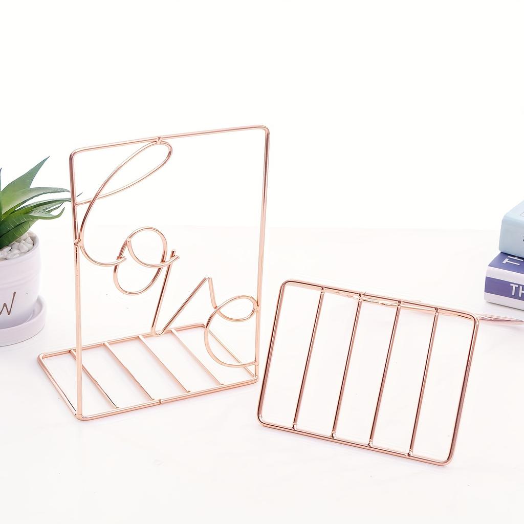 2 Pcs Metal Telescopic Bookstands - Doubling As Desktop Storage Racks,Ideal for Home Background Decoration In Family Studies,Living Rooms and Bedrooms