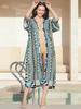 Viskose-Print Urlaubskimono-Cardigan: Long Beach Cover-Up mit Sonnenschutz