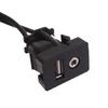 Practical USB Extension Cord Dashboard Panel Mount USB+ 3.5mm Port Plug