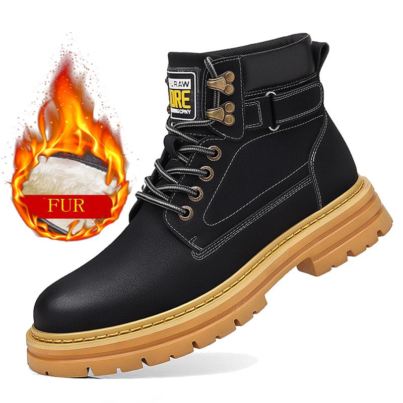 Модные зимние ботинки из натуральной кожи мужские ботинки 2024 года в британском стиле — фото 9