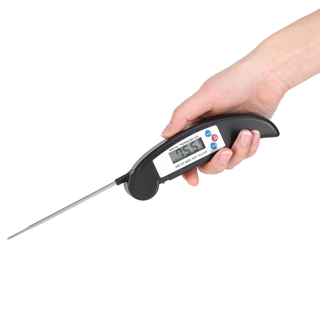 Matlagning Matnålstermometer för Kök BBQ Kötttemperaturmätning Svart
