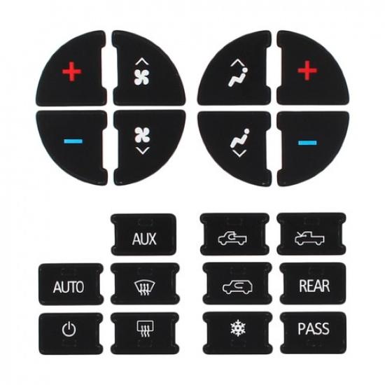 AC Dash Button Repair Kit Decal Stickers 19pcs For 2007-2010 Saturn Outlook
