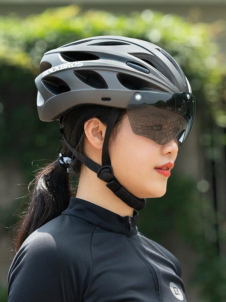 Rockbros Cycling Helmet Restraint Goggles Mountain Bike Helmet Helmet Integrated Molding Men's and Women's Equipment