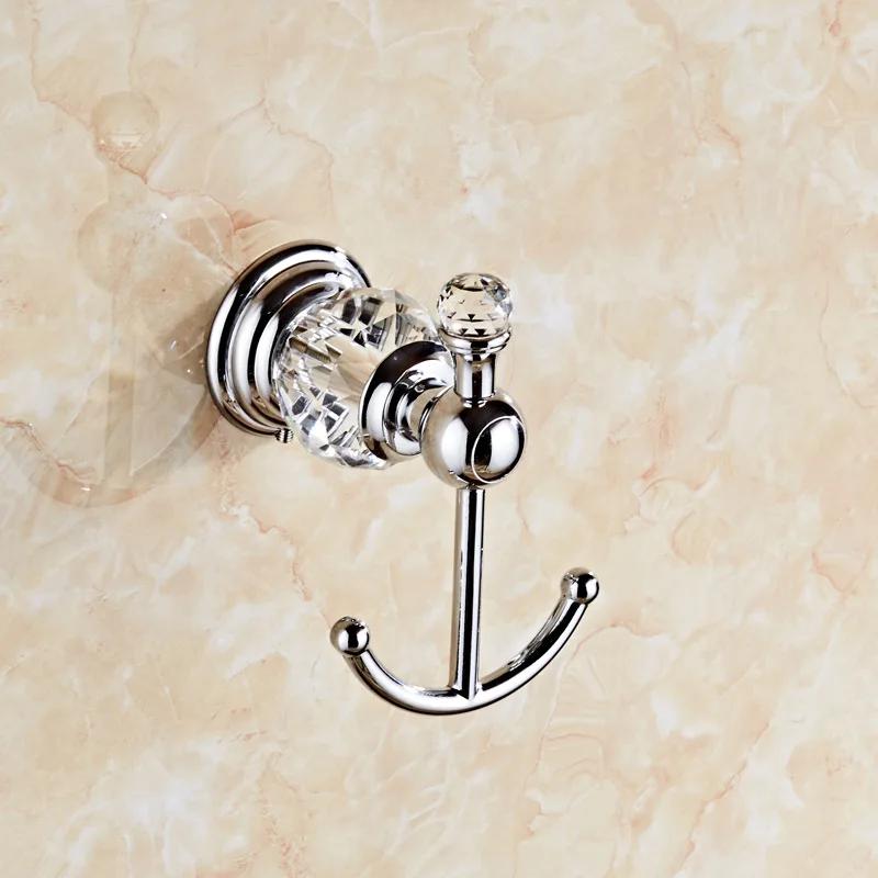 

Luxury Crystal Silver Bathroom Accessories Set Chrome Polished Brass Bath Hardware Set Wall Mounted Bathroom Products banheiro