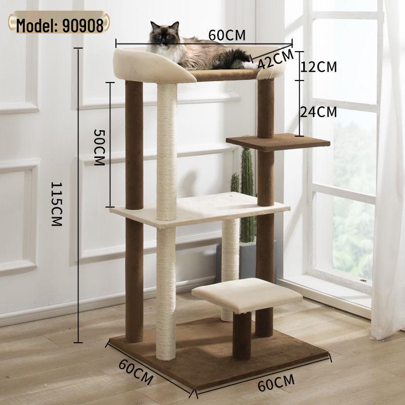 All-in-One Large Cat Tree & House with Bed & Sisal Scratching Post - Perfect for Ragdoll & Maine Coon - Free Shipping